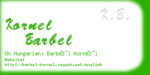 kornel barbel business card